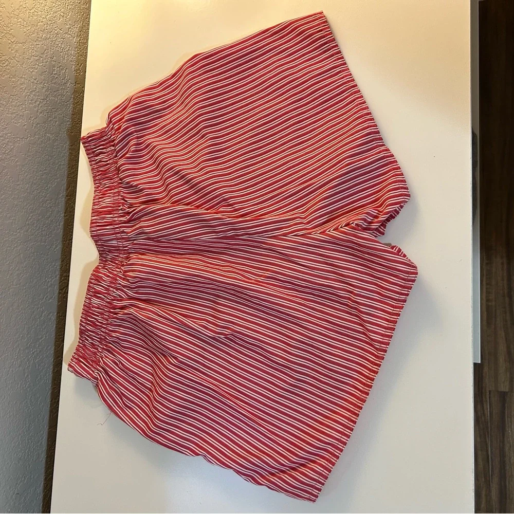 Red Striped Boxer Style Shorts - Picture 2 of 2